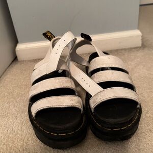 Doc Marten Blaire Hydro Leather Strap Sandals in White